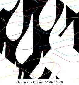 Seamless vector pattern with lines and drops.