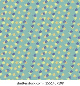 A seamless vector pattern with lines o tulip shapes in blue and yellow colors. Floral surace print design. Great or abrics, wrapping paper and backgrounds.