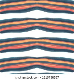 Seamless vector pattern with lines in yellow and red and blue colour. Vector illustration