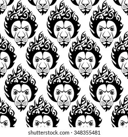 Seamless vector pattern with lions.