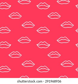 Seamless vector pattern with lips