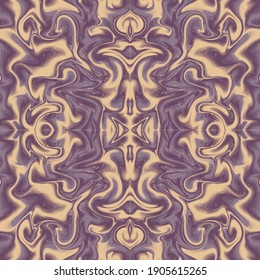 Seamless vector pattern with liquid texture in pink purple and cream colors. Imitation of natural mineral stone texture.