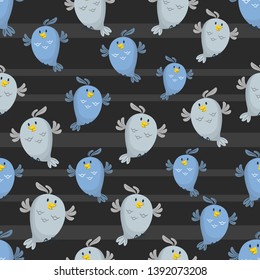 seamless vector pattern with little birds