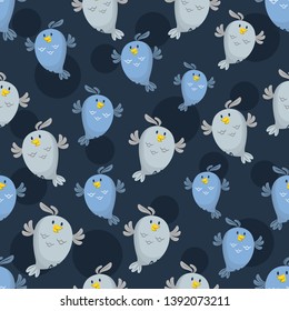seamless vector pattern with little birds