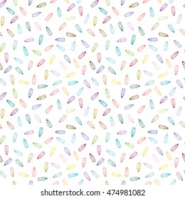 Seamless vector pattern with little colorful pencils