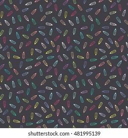 Seamless vector pattern with little colorful pencils