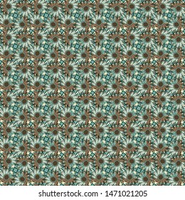 A seamless vector pattern with loral shapes and geometrics. Surface print design.