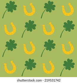 Seamless vector pattern with luck symbols