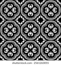 Seamless vector pattern. Luxurious oriental hand drawn art line pattern. Ornament for Wallpaper, Fabric, Packaging, Decorative Print, Textile Design. 
