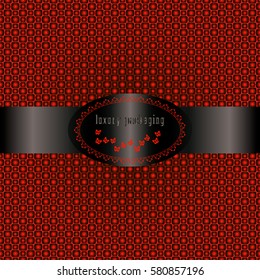 Seamless vector pattern for luxury premium quality packaging, stylish menu, package fashion design. Polished red black wrapping paper, snazzy background. Royal party flyer, neon club invention card.