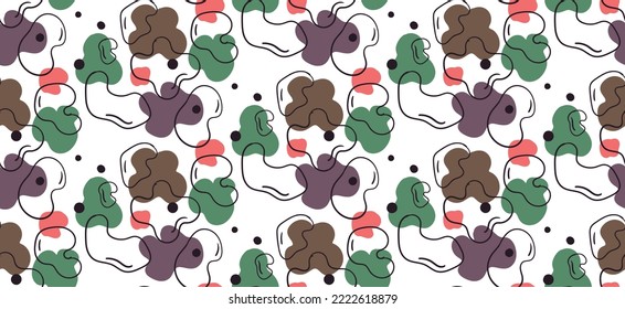 Seamless vector pattern made of abstract shapes and lines