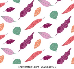 Seamless vector pattern made of autumn leaves