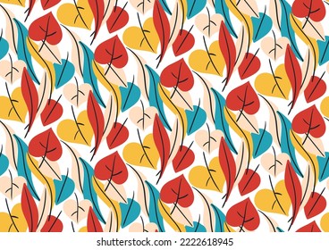 Seamless vector pattern made of autumn leaves