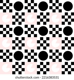 Seamless vector pattern made of black geomentric shapes