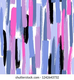 Seamless vector pattern made by hand drawn paint strokes. 
