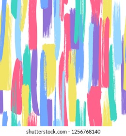 Seamless vector pattern made by hand drawn paint strokes. Bright background.
