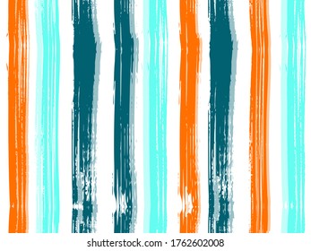 Seamless vector pattern made by hand drawn thin paint strokes. Striped tablecloth textile print.