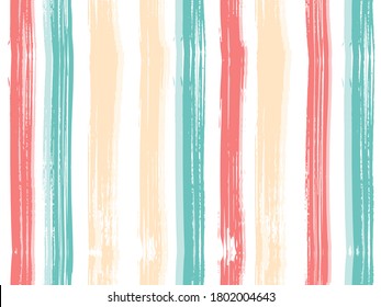 Seamless vector pattern made by hand drawn thin paint strokes. In happy pastel colors.