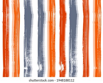 Seamless vector pattern made by hand drawn thin paint strokes. Brush stroke stripes vertical pattern for clothes textile fabric. 