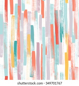 Seamless vector pattern made by hand drawn thin paint strokes. In happy pastel colors.
