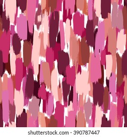 Seamless vector pattern made by hand drawn paint strokes. Red shades wallpaper. Cosmetics smudges.