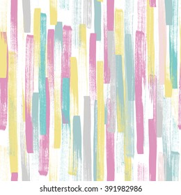 Seamless vector pattern made by hand drawn paint strokes. Pastel colors.
