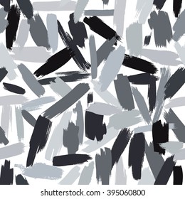 Seamless vector pattern made by hand drawn paint strokes. Grey shades wallpaper.
