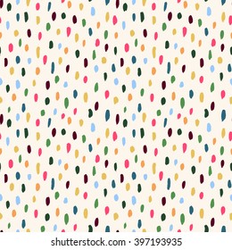 Seamless vector pattern made by hand drawn paint strokes. Retro bright colors.