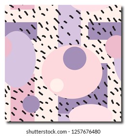 Seamless vector pattern, made in calm pastel colors. Perfect for textile, greeting postcards backdrop, wrapping paper, wallpapers, kids clothes design, underwear etc. Pink and purple. EPS10 vector.
