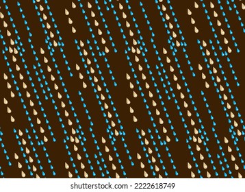 Seamless vector pattern made of cartoon raindrops