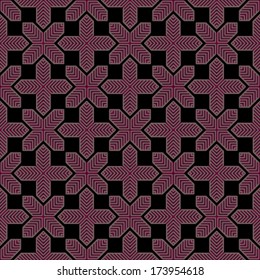Seamless vector pattern made of cross fence like objects resembling church window or doors.