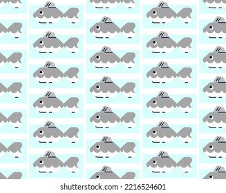 Seamless vector pattern made of cute fish