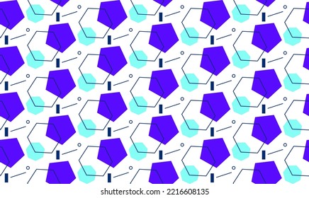 Seamless vector pattern made of different geometrical figures