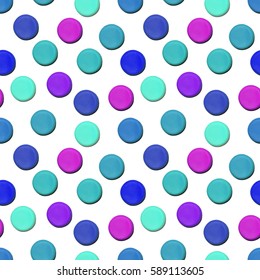 Seamless vector pattern made up of geometric shapes clay. Blue, pink plasticine.