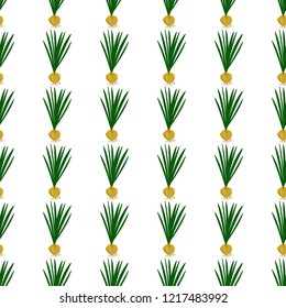 Seamless vector pattern made of hand made, artistic, yellow bow with green feather on a white background. Botanical Appetizing Illustration. Beautiful tile, wrapper, cover, textile, postcard, wallpape