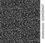 Seamless vector pattern made of PCB, printed circuit board, wires