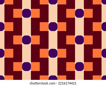 Seamless vector pattern made of rectangles and circles