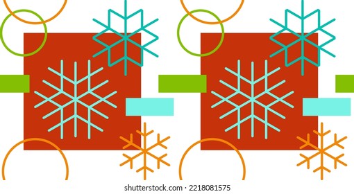 Seamless vector pattern made of snowflakes, unchy forms and colors that demand attention