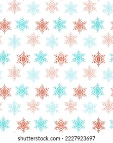 Seamless vector pattern made of snowflakes, punchy forms and colors that demand attention