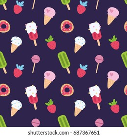Seamless vector pattern with magic sweets