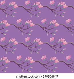 A seamless vector pattern with magnolias.
