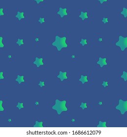 Seamless vector pattern with many azure stars on a blue sky. Calm shades. Vector illustration design for presentation, banner, cover, web, flyer, card, poster, wallpaper, texture, slide, magazine