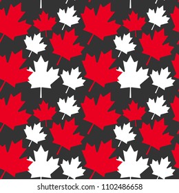 Seamless vector pattern of maple leaves