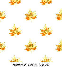 Seamless vector pattern of maple leaves. Autumn colors.