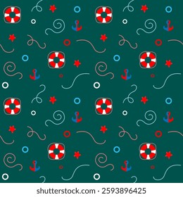 seamless vector pattern for marine themes, seaside vacations, vacations, yachts and leisure