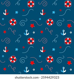 seamless vector pattern for marine themes, seaside vacations, vacations, yachts and leisure