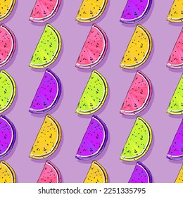 Seamless vector pattern with marmalade. Rainbow ice pattern for printing on fabric, paper, textile