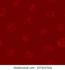 Seamless vector pattern with mayan glyphs