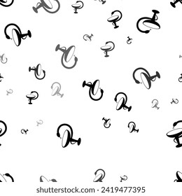 Seamless vector pattern with medicine symbols, creating a creative monochrome background with rotated elements. Vector illustration on white background