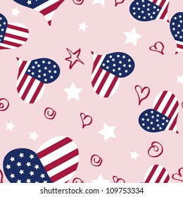 Seamless vector pattern Memorial Day  texture pattern with the colors of the American flag